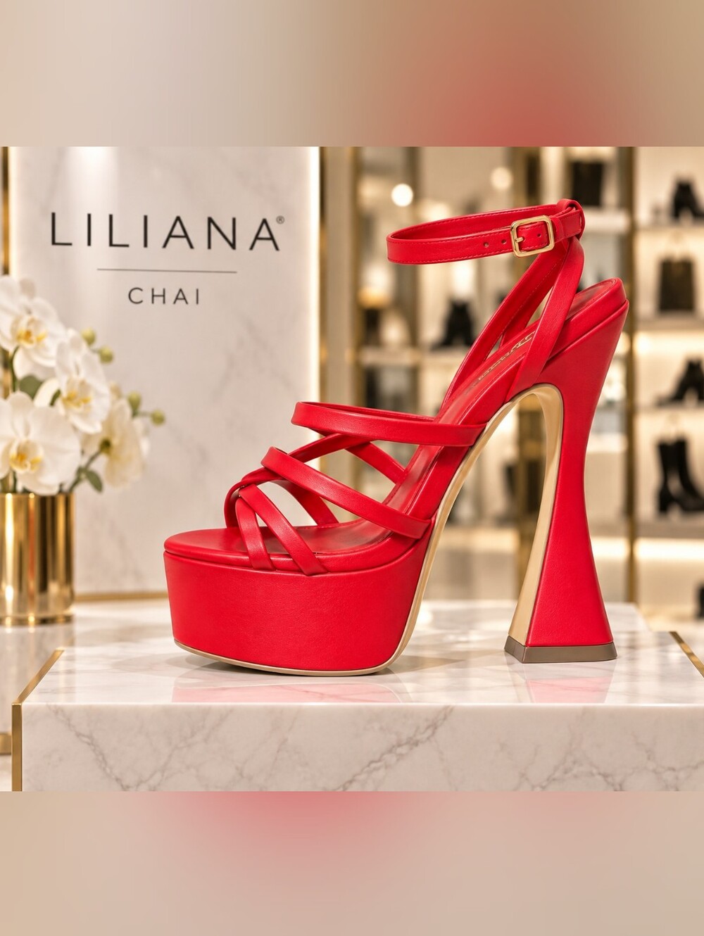Liliana “CHAI” Red Platform Heels – Women’s Size 8 – New in Box
